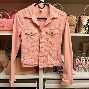 &Denim Women's Light Pink Denim Bomber Jacket